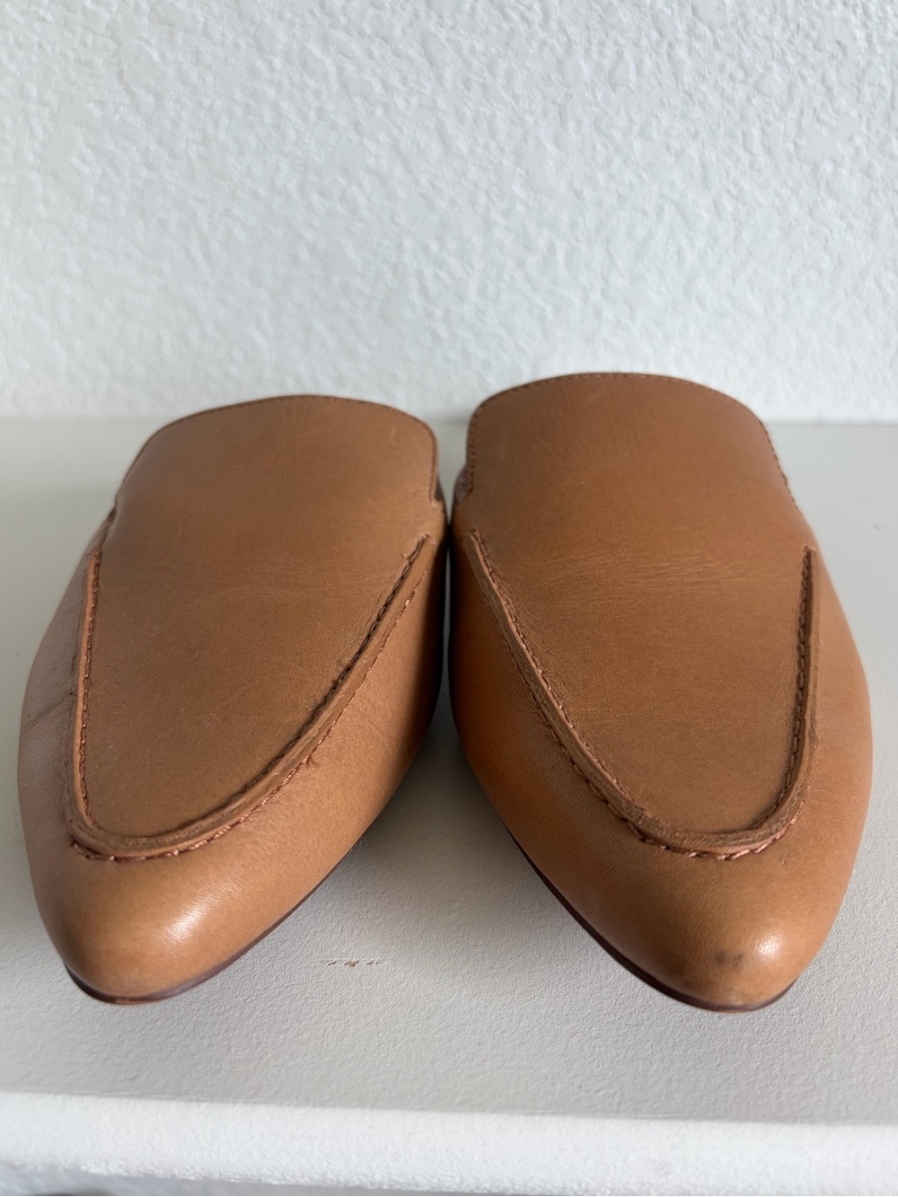 Madewell Frances Loafer Mule Women's - Madewell Cognac Leather Slip-On Mules - Picture 3 of 3